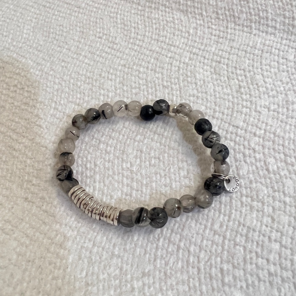 TATEOSSIAN Grey & Black Beaded Bracelet Elasticated‎ - Picture 4 of 9